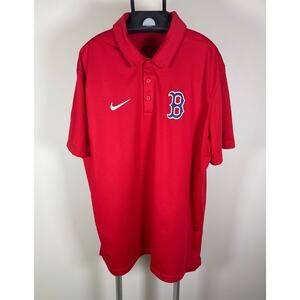 Nike Dri Fit MLB Boston Red Sox Red Polo Golf Baseball Shirt Men's Size XL